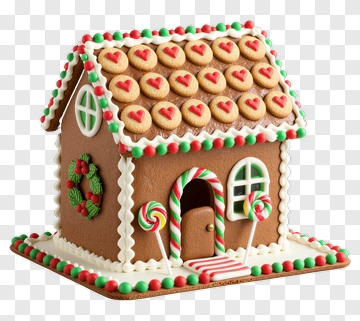 Gingerbread House With Candy Decorations PNG