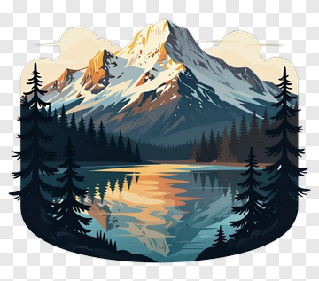 Mountain Landscape With Reflection In Water PNG