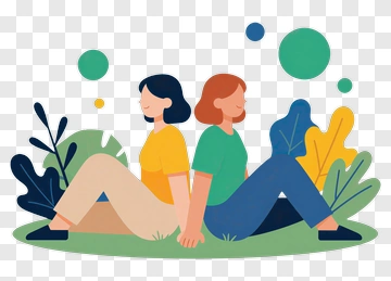 Happy Couple Sitting Together In A Garden PNG