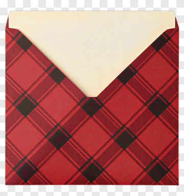 Red Plaid Envelope PNG