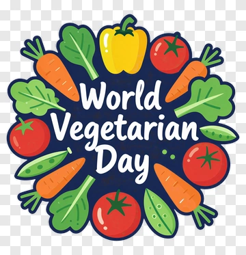 World Vegetarian Day With Colorful Vegetables PNG