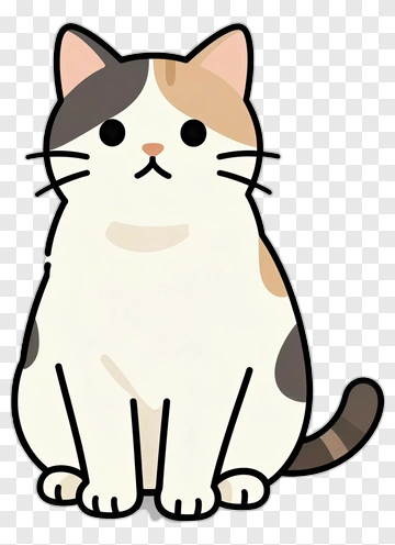 Cartoon Cat Sitting PNG