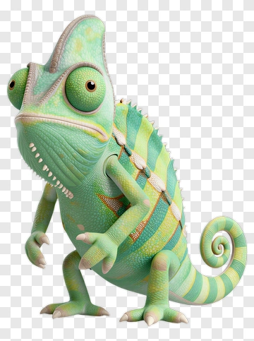 3D Chameleon Character PNG