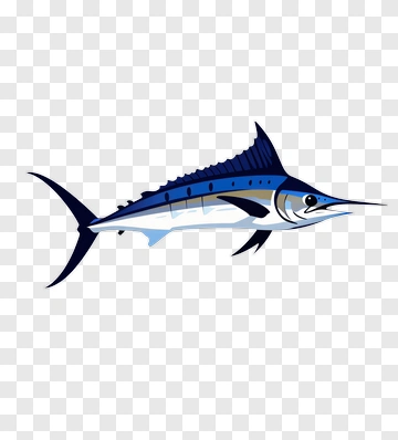 Blue Swordfish Illustration PNG
