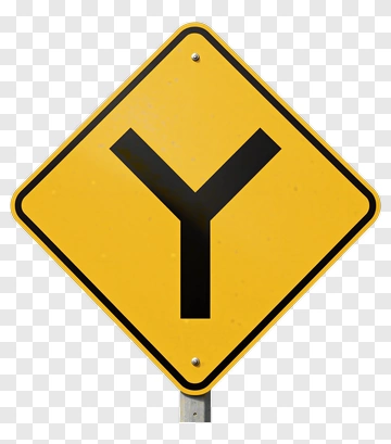 Y-Shaped Road Sign PNG