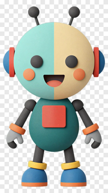 Colorful 3D Robot Character PNG