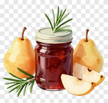 Jar Of Pear Jam With Fresh Pears PNG