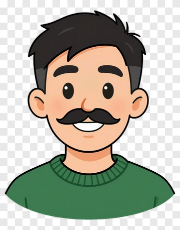 Cartoon Man With Mustache PNG