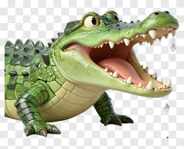 Cartoon Alligator With Open Mouth PNG