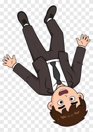 Cartoon Businessman Falling Down PNG