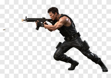 Action Hero Shooting With A Gun PNG
