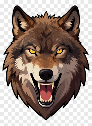 Fierce Wolf Head Illustration PNG
