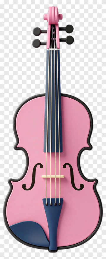 Pink Cartoon Violin PNG