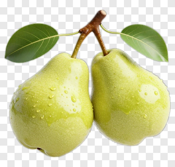 Fresh Pears With Leaves PNG