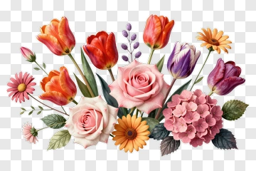 Colorful Flower Bouquet PNG