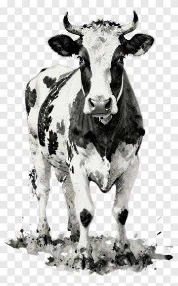 Black And White Cow PNG