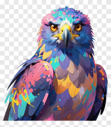 Colorful Bird Portrait PNG