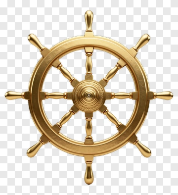 Golden Ship Wheel PNG