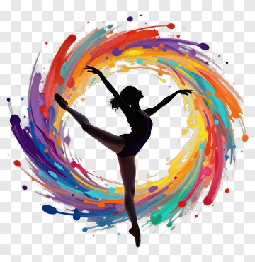 Dancer In A Colorful Swirl PNG