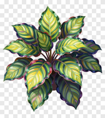 Colorful Plant With Green Leaves PNG