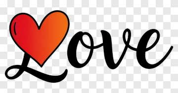 Love Heart Text Design PNG