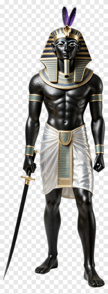 Egyptian Pharaoh Figure With Sword PNG