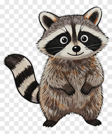 Cartoon Raccoon Standing PNG