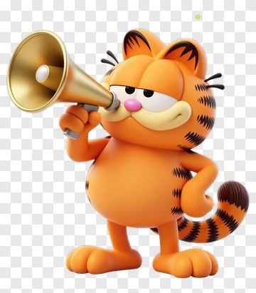 Cartoon Cat Holding A Megaphone PNG