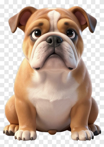 Cartoon Bulldog Sitting PNG