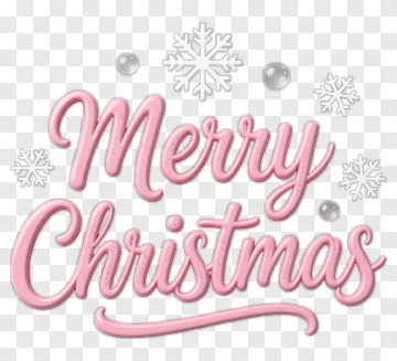 Merry Christmas Text With Snowflakes PNG