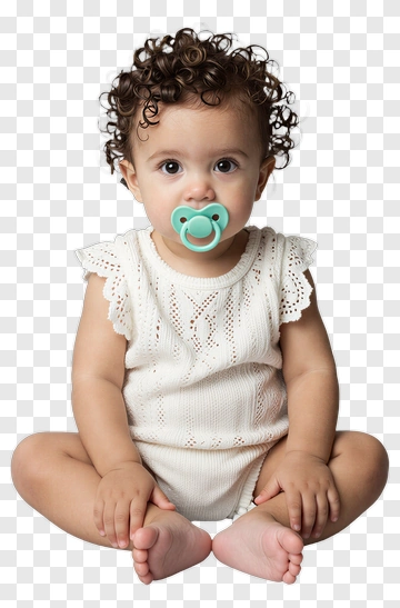 Baby Sitting With A Pacifier PNG