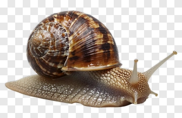 Brown Snail With A Spiral Shell PNG