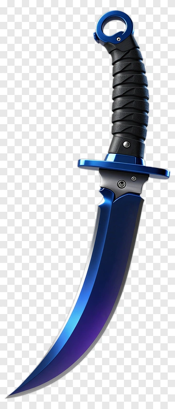 Blue Curved Knife PNG