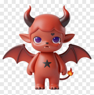 Cartoon Devil Character With Wings PNG