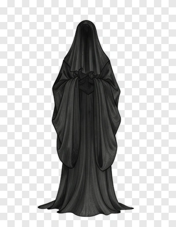 Mysterious Black Cloaked Figure PNG