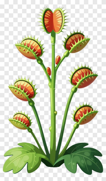 Cartoon Venus Flytrap Plant PNG