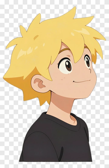 Cartoon Boy With Blonde Hair PNG