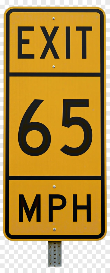 Exit 65 Mph Sign PNG