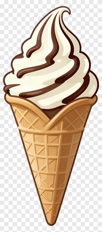 Ice Cream Cone With Swirled Topping PNG
