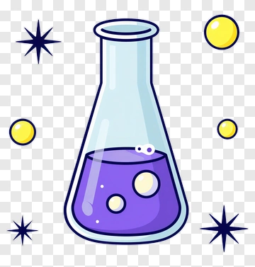Cartoon Laboratory Flask With Purple Liquid PNG