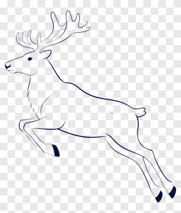 Cartoon Reindeer Jumping PNG