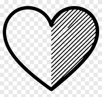 Outlined Heart With Stripes PNG