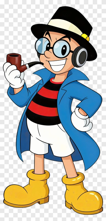 Cartoon Character Holding A Pipe PNG