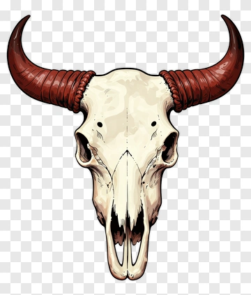Bull Skull With Horns PNG