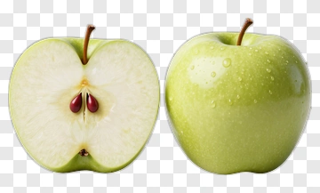 Green Apple Halved And Whole PNG