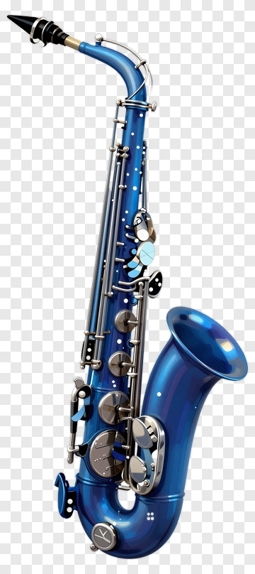 Blue Saxophone PNG
