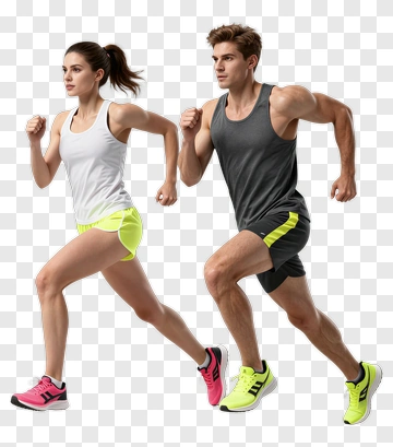 Athletes Running Together PNG