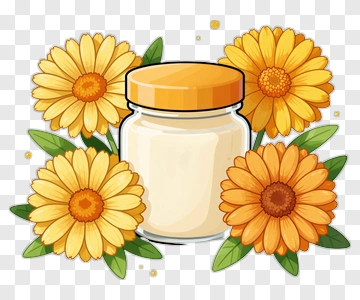 Jar Surrounded By Colorful Flowers PNG