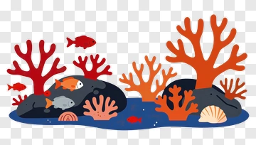 Colorful Coral Reef With Fish PNG