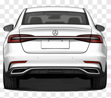 White Sedan Car PNG